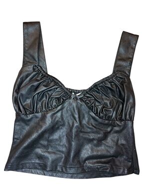 Sky To Moon faux leather top black small